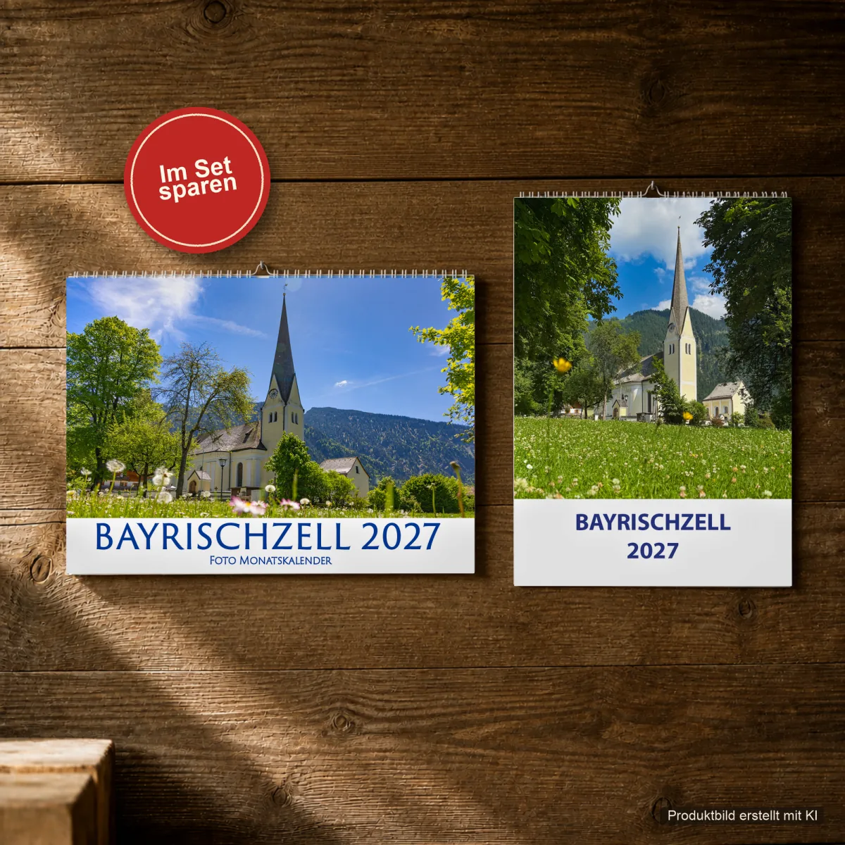 Das Kalender-Set 2027: Monatskalender quer, Wochenkalender hoch.