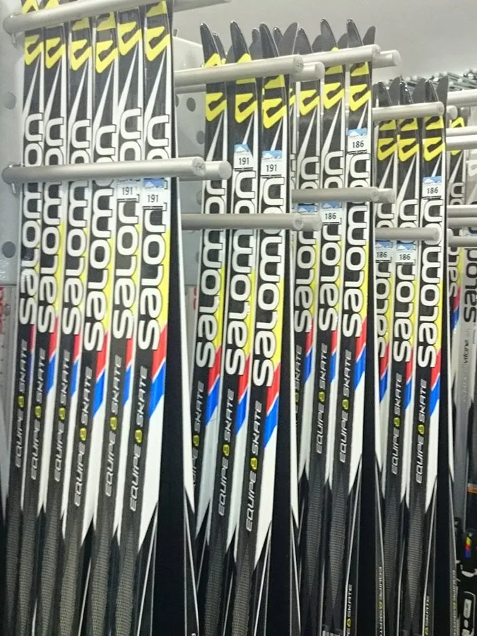 Cross-country skis on the rack