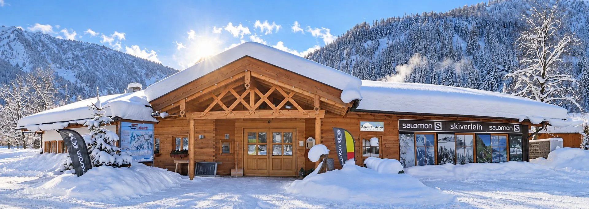 Die Sportalm in Bayrischzell im Winter (Bild KI-optimiert)