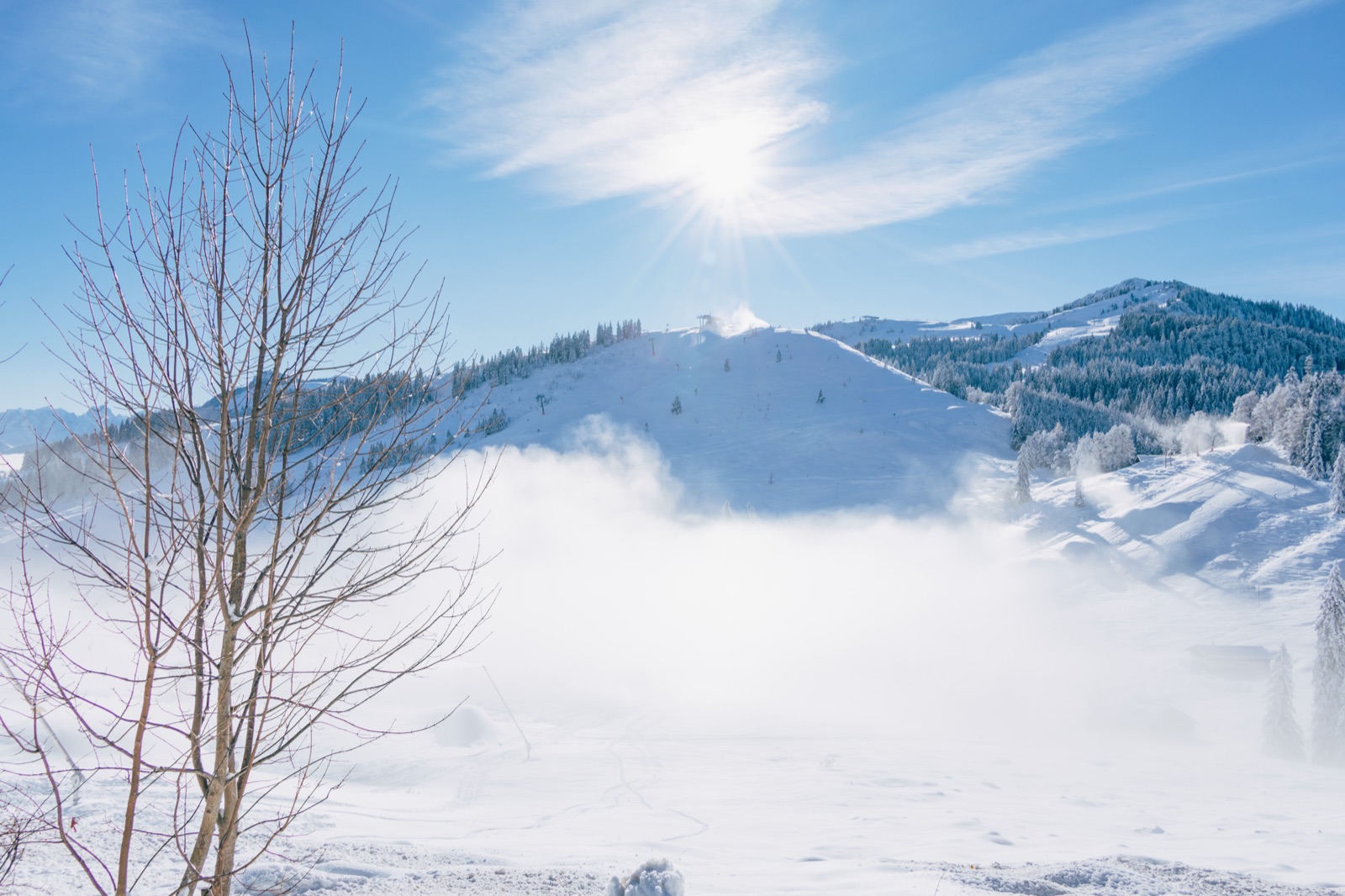 Sonniger Wintertag am Sudelfeld