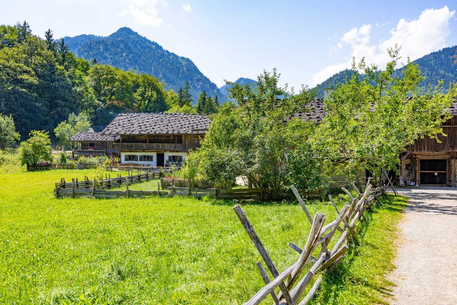 The village under a summer sky